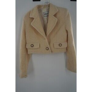 Sfarzo Milano Italian Luxury Women Size Small 92% Wool Crop Jacket Ornate Button